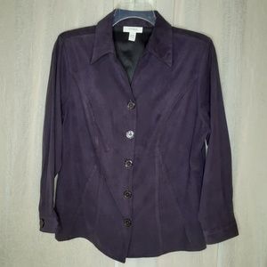 Dress Barn Purple Fitted Button Down Blouse